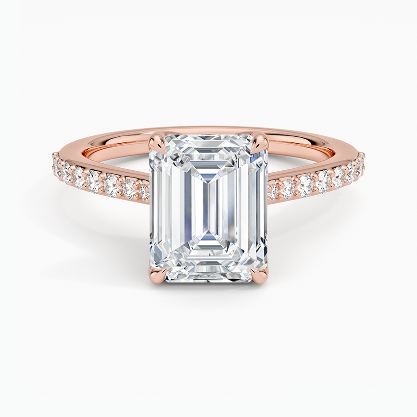 Elodie Cathedral Diamond Ring - Emerald Cut Center Stone