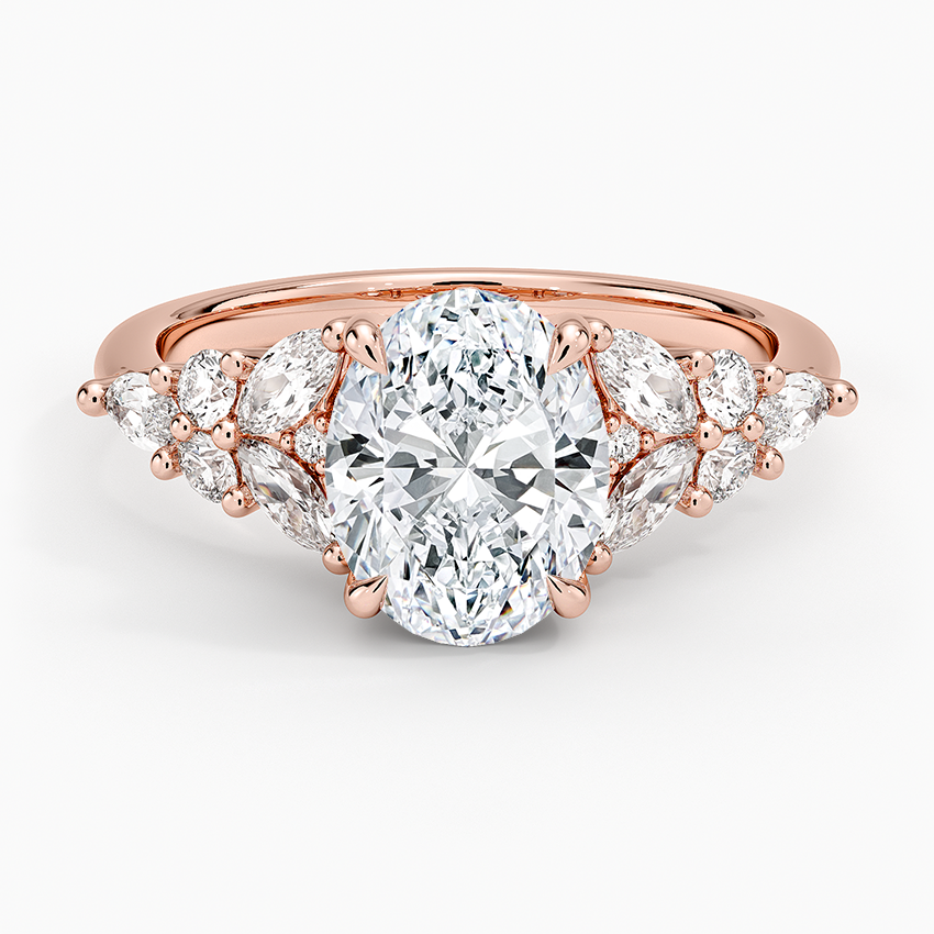 Nadia Taper Diamond Ring - Oval Center Stone