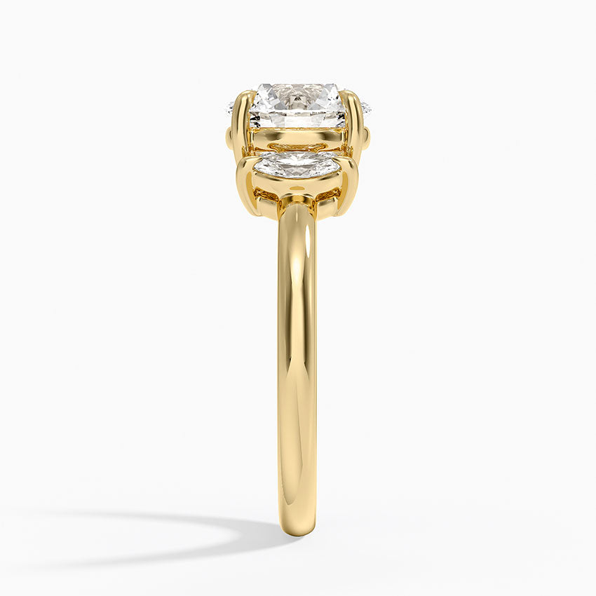 Sasha Three Stone Marquise Diamond Ring (1/3 ct. tw.) - Round Center Stone