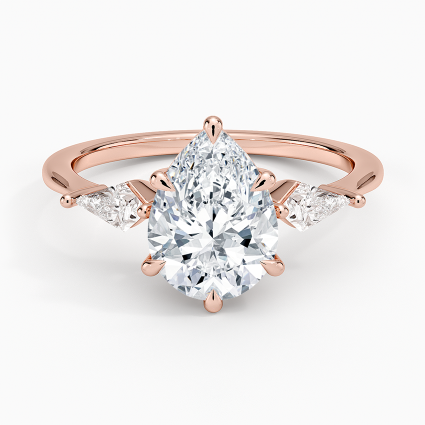 Luxe Cometa Three Stone Diamond Ring (1/3 ct. tw.) - Pear Center Stone
