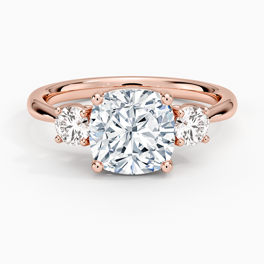 Selene Three Stone Diamond Ring (1/3 ct. tw.) - Cushion Cut Center Stone