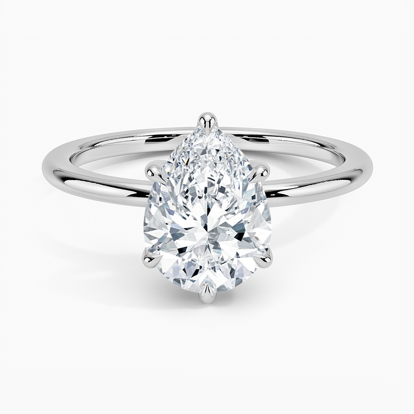 Fairmined 1.5mm Six-Prong Solitaire Ring - Pear Center Stone