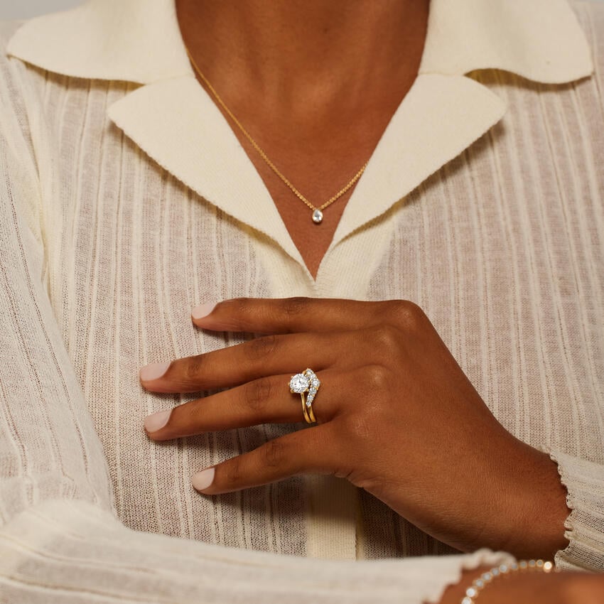 Freesia Six-Prong Solitaire Ring - Emerald Cut Center Stone