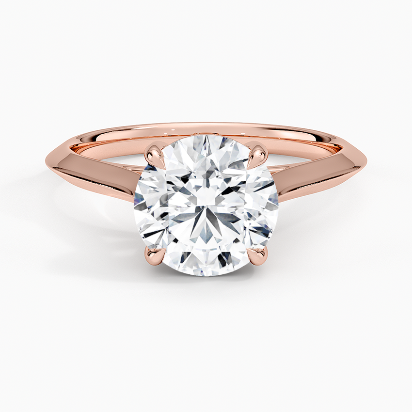 Piper Knife Edge Solitaire Ring - Round Center Stone