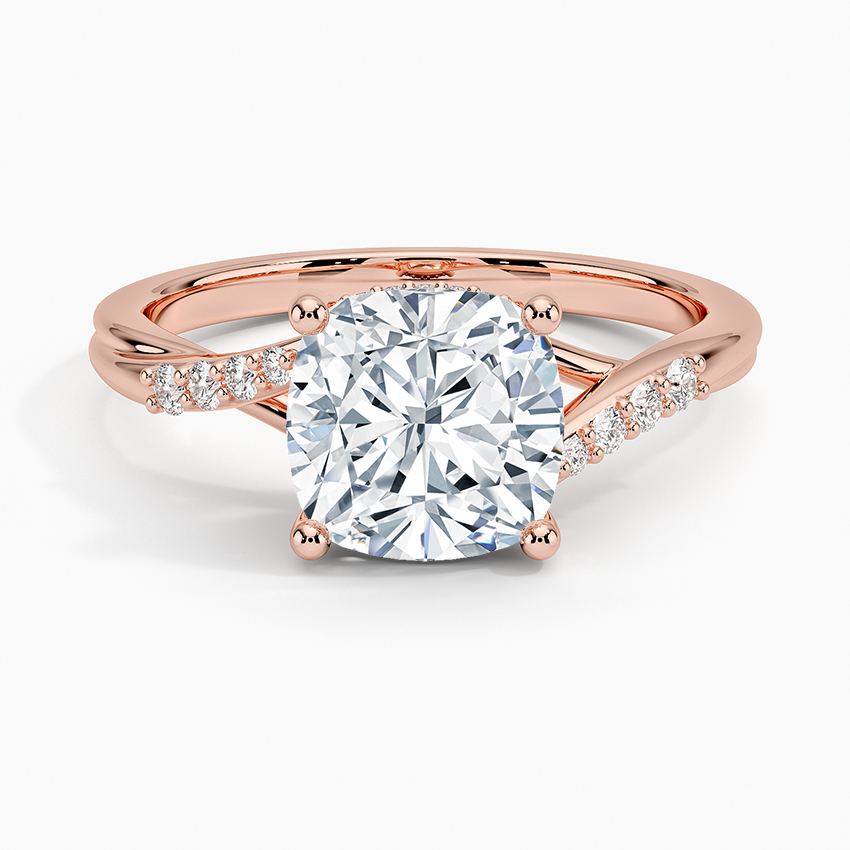 Chamise Hidden Halo Diamond Ring - Cushion Cut Center Stone