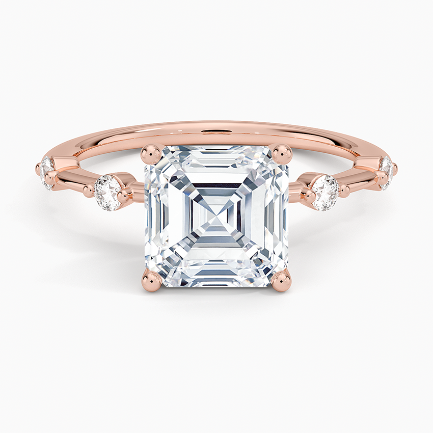 Aimee 1.4mm Diamond Ring - Asscher Cut Center Stone
