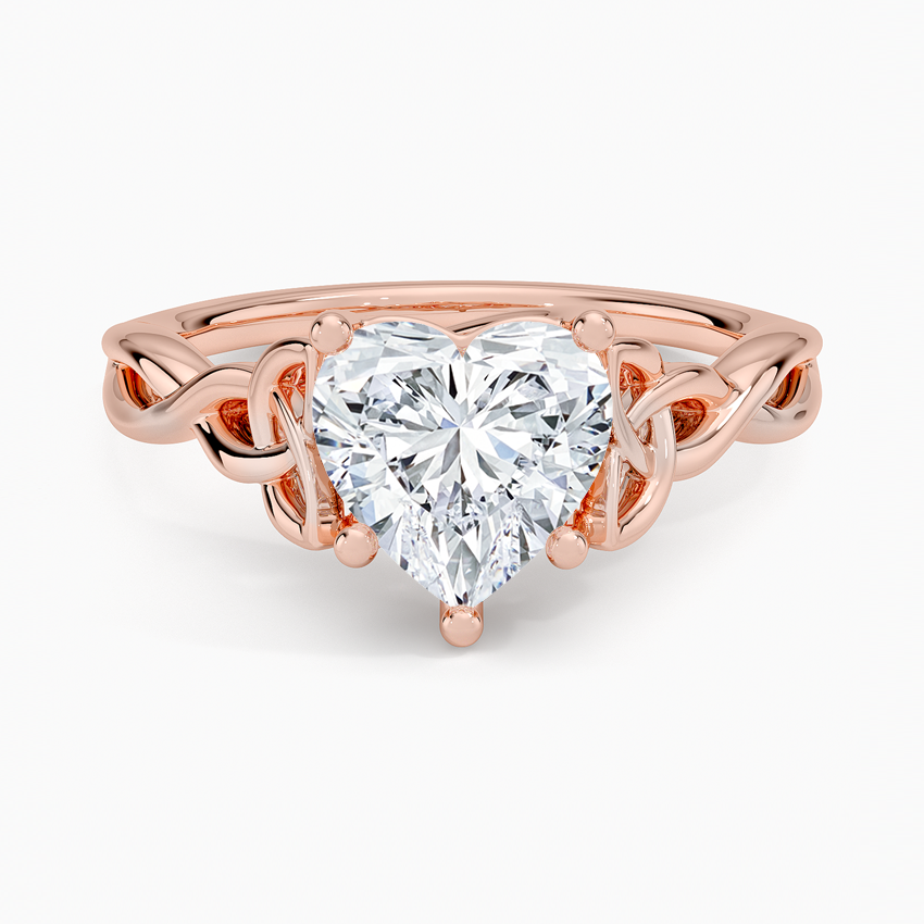 Celtic Love Knot Ring - Heart Center Stone
