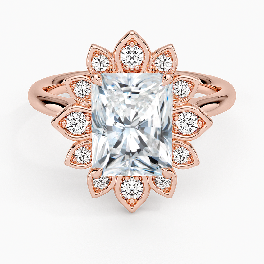 Fiore Halo Diamond Ring (1/4 ct. tw.) - Radiant Cut Center Stone