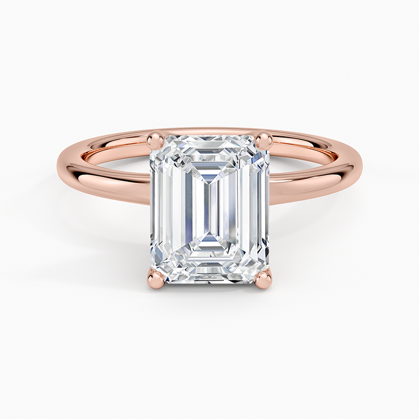 Fleur Solitaire Ring - Emerald Cut Center Stone