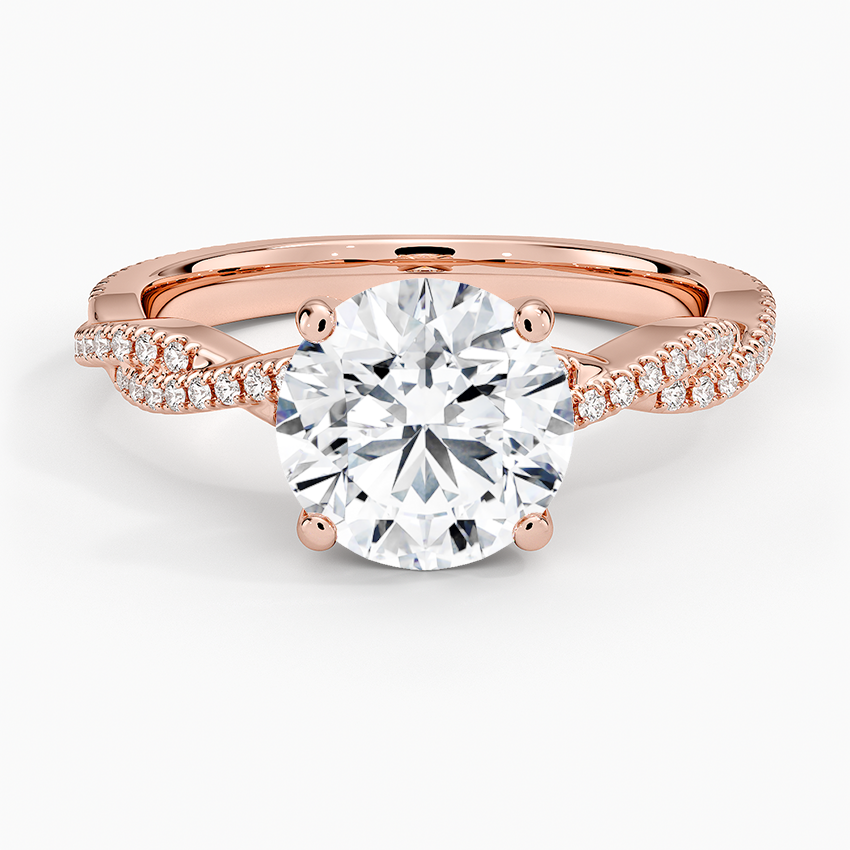 Petite Luxe Twisted Vine Diamond Ring (1/4 ct. tw.) - Round Center Stone