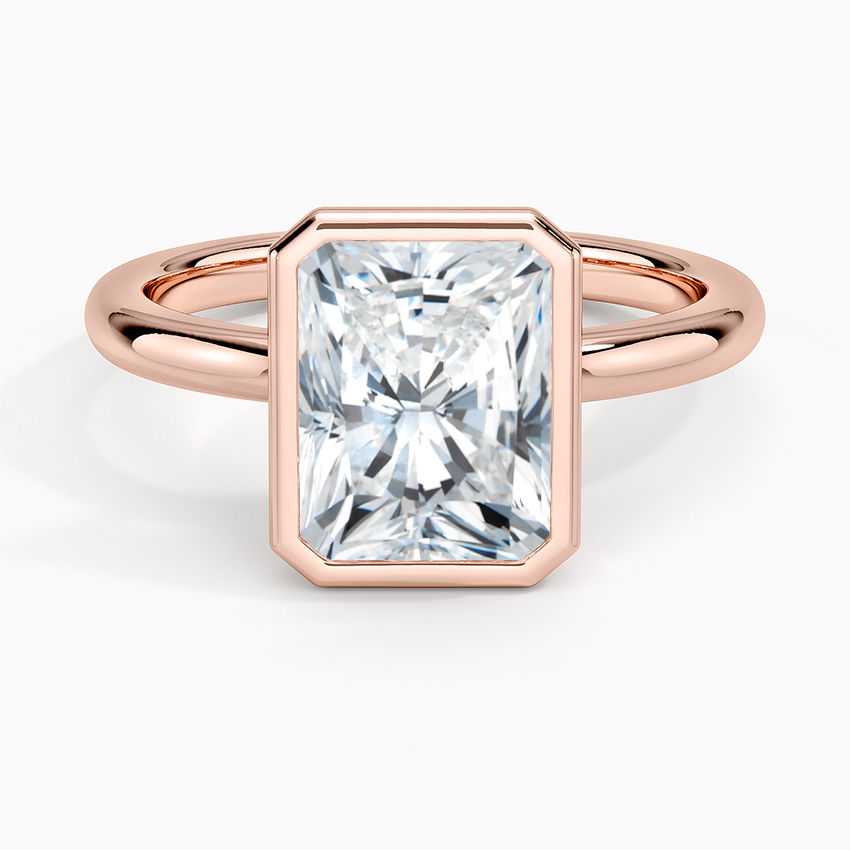 Julietta Bezel Solitaire Ring - Radiant Cut Center Stone