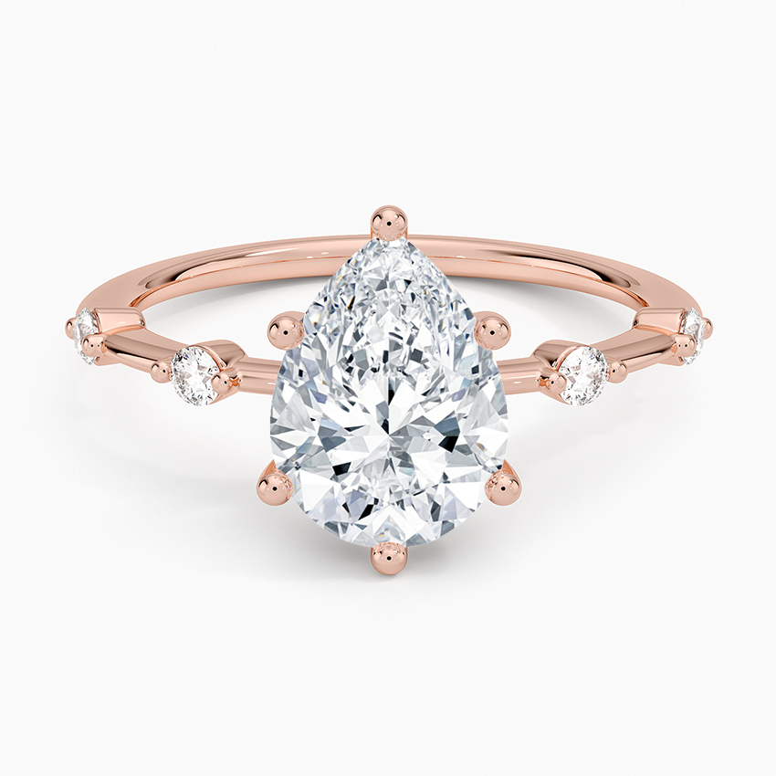 Aimee 1.4mm Diamond Ring - Pear Center Stone