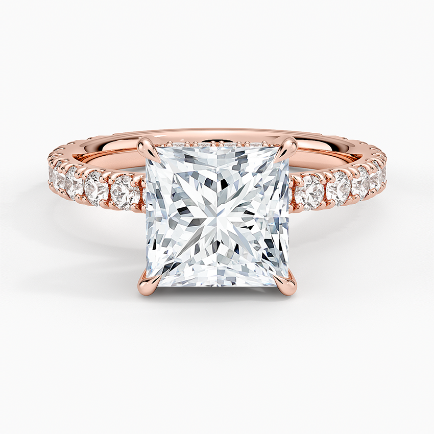 Grand Perfect Fit Three-Quarter Diamond Ring - Princess Cut Center Stone