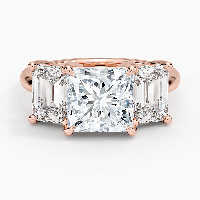 Luxe Rhiannon Three Stone Diamond Ring (1 1/10 ct. tw.) - Princess Cut Center Stone