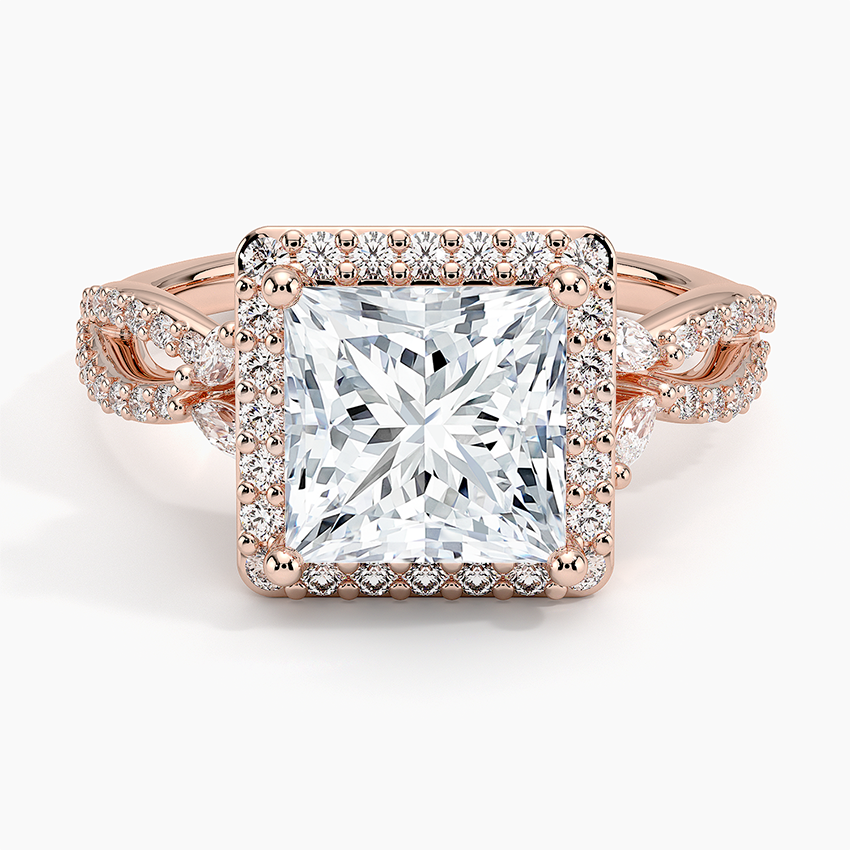 Luxe Willow Halo Diamond Ring (2/5 ct. tw.) - Princess Cut Center Stone