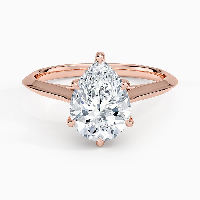 Piper Knife Edge Solitaire Ring - Pear Center Stone