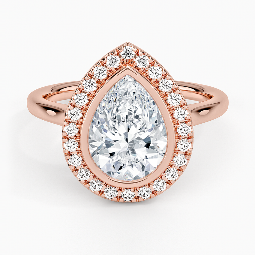 Bezel Halo Diamond Ring (1/4 ct. tw.) - Pear Center Stone