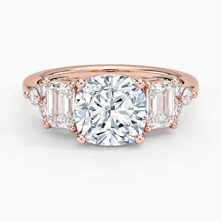 Sabine Cluster Diamond Ring (1 ct. tw.) - Cushion Cut Center Stone