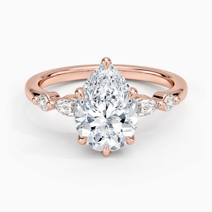 Versailles One-Quarter Coverage Diamond Ring - Pear Center Stone