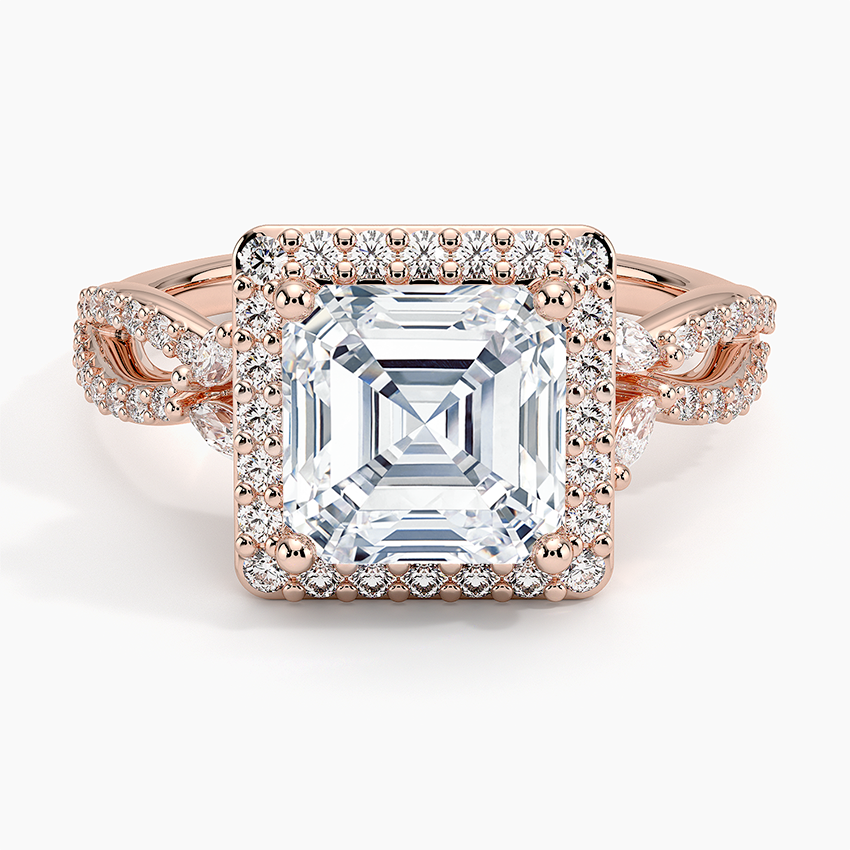 Luxe Willow Halo Diamond Ring (2/5 ct. tw.) - Asscher Cut Center Stone