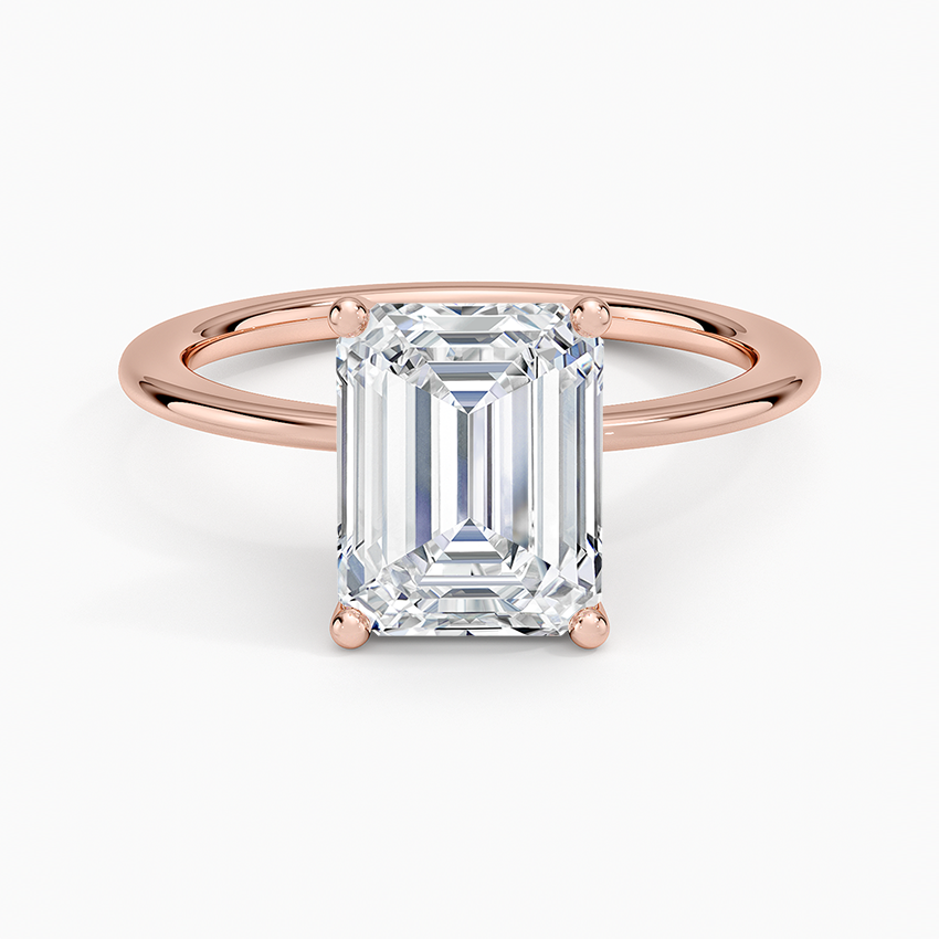 Aimee Solitaire Ring - Emerald Cut Center Stone