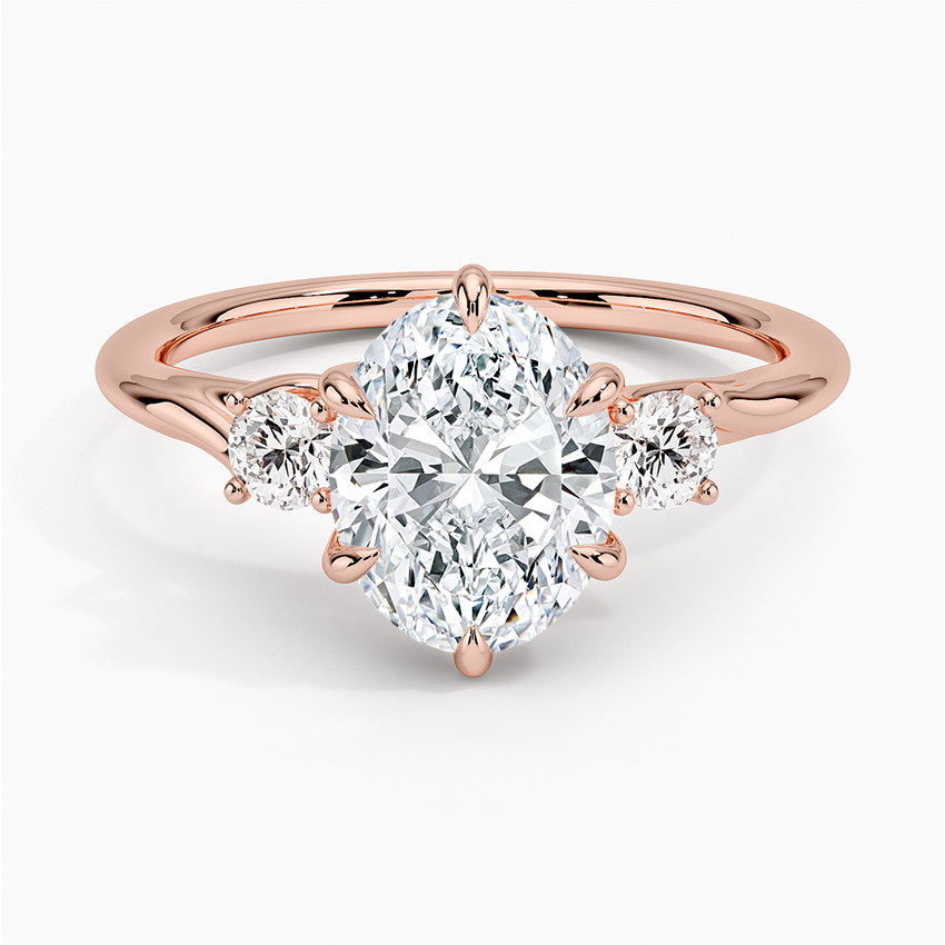 Delilah Three Stone Diamond Ring - Oval Center Stone