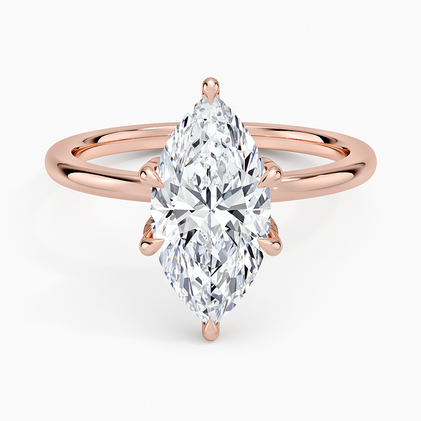 Petal Six Prong Diamond Ring - Marquise Center Stone