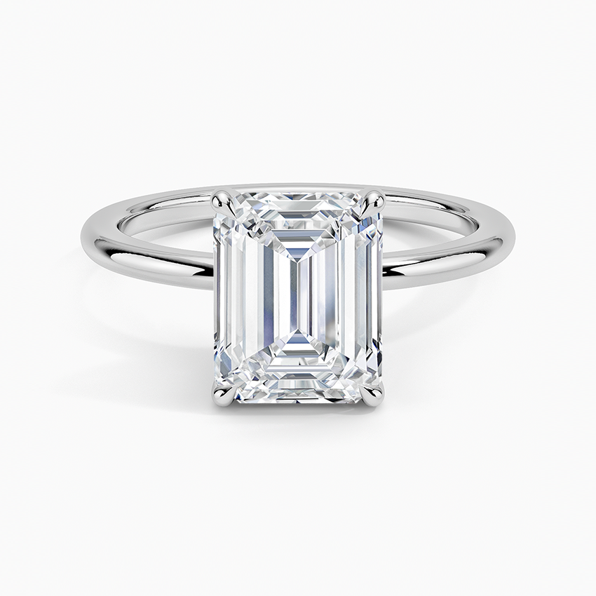 Fairmined 1.5mm Comfort Fit Ring - Emerald Cut Center Stone