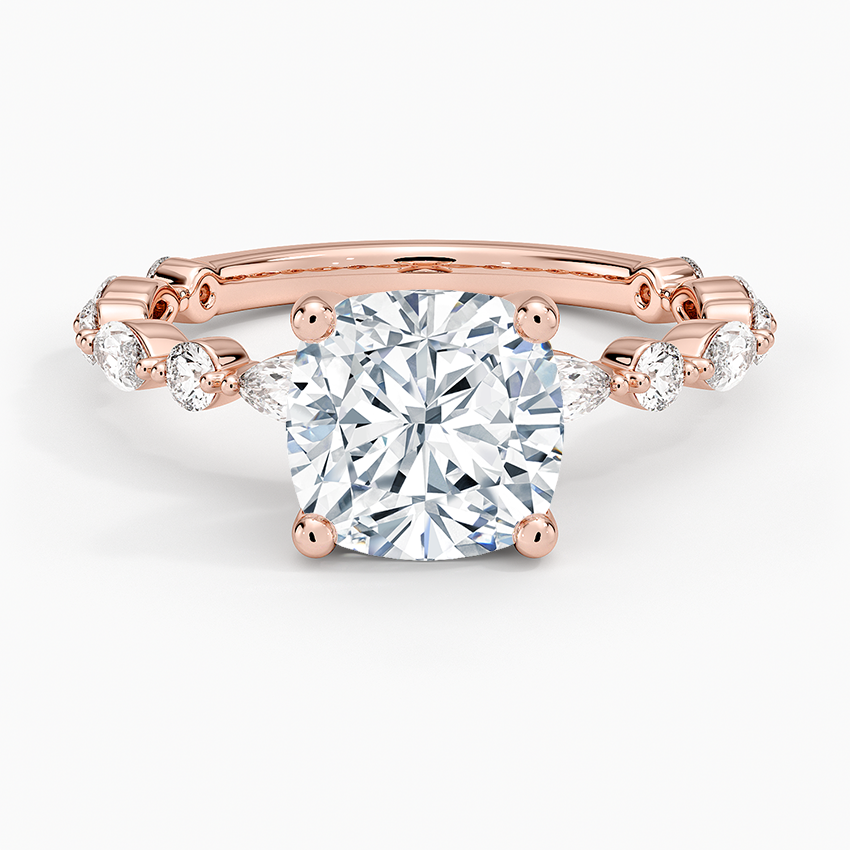 Versailles Three-Quarter Coverage Diamond Ring (1/2 ct. tw.) - Cushion Cut Center Stone