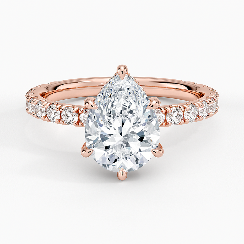 Grand Perfect Fit Three-Quarter Diamond Ring - Pear Center Stone