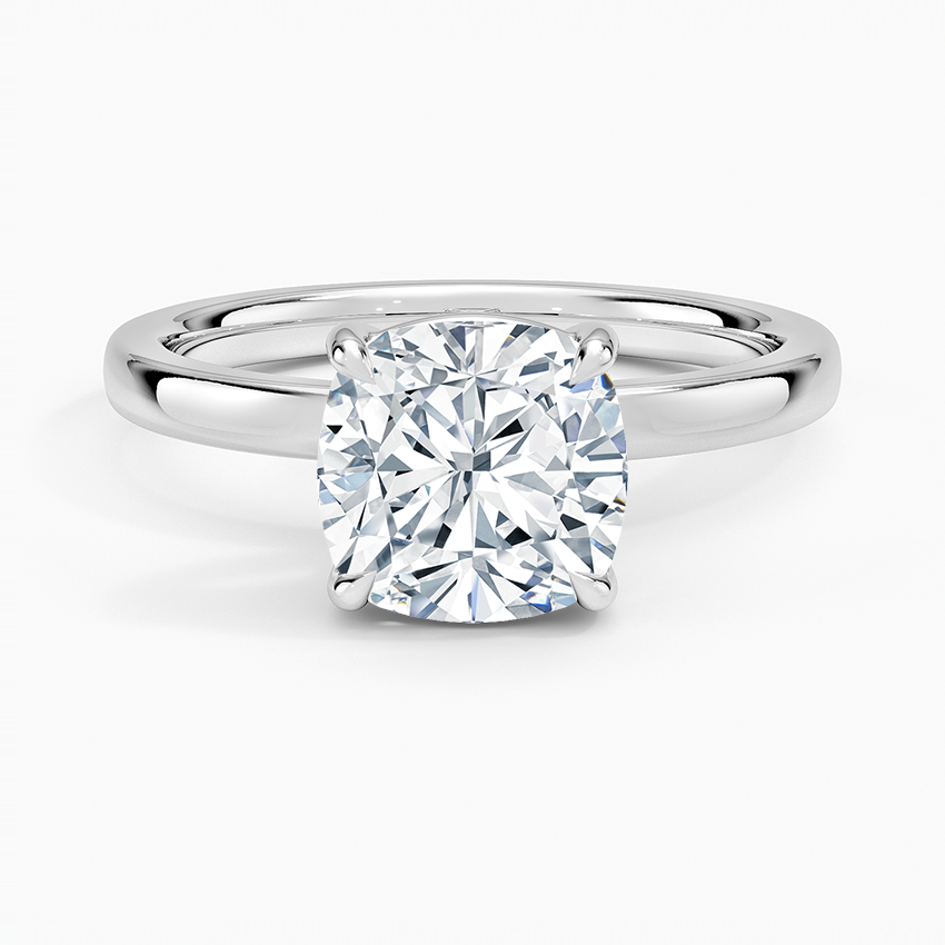 Fairmined Perfect Fit Solitaire 2mm Ring - Cushion Cut Center Stone