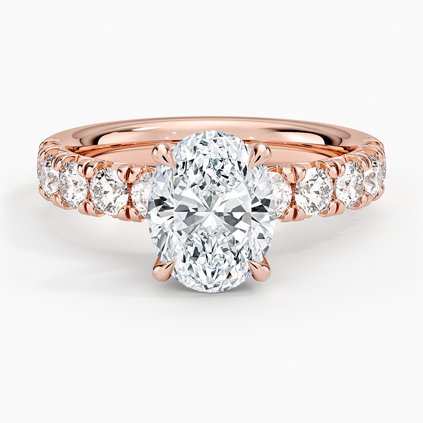 Ellora Half Coverage Diamond Ring - Oval Center Stone