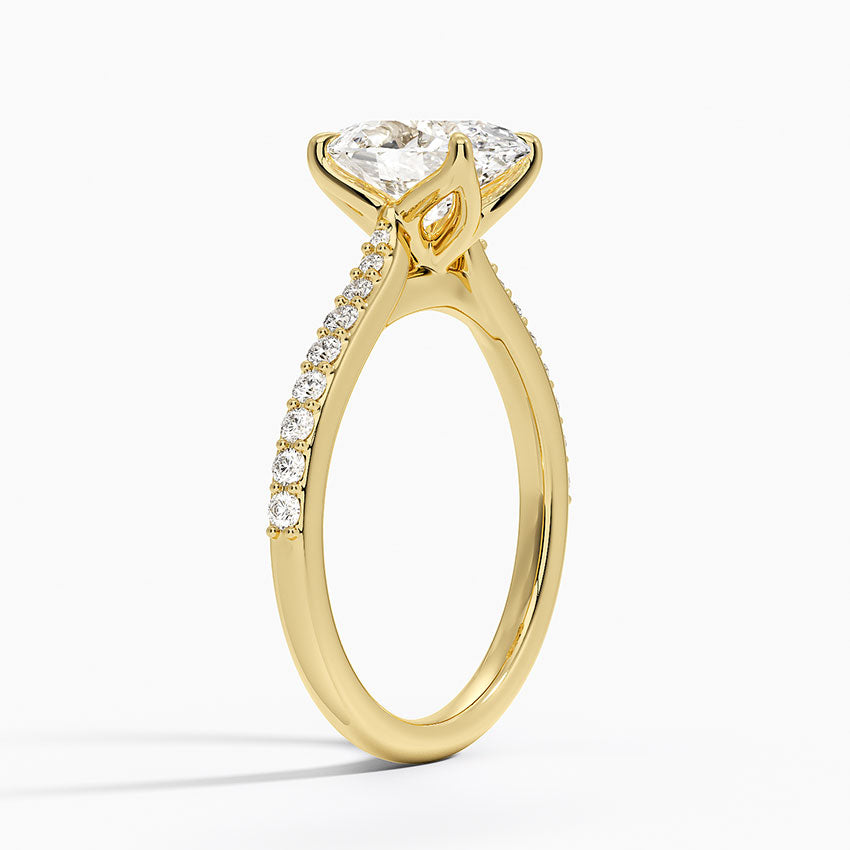 Elodie Cathedral Diamond Ring - Oval Center Stone