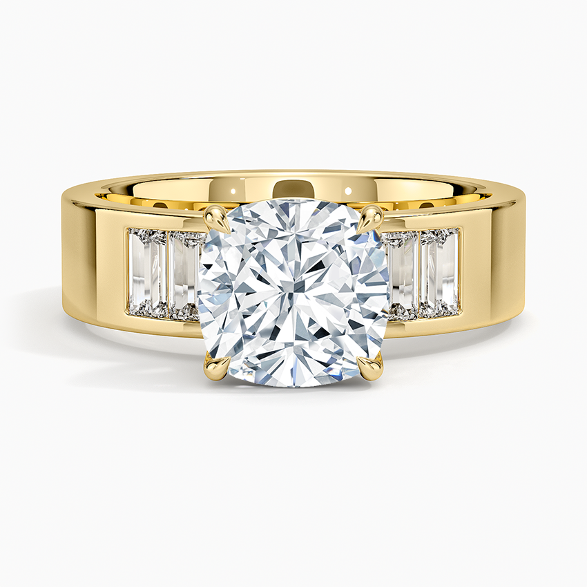 Peyton 5mm Channel-Set Diamond Ring - Cushion Cut Center Stone