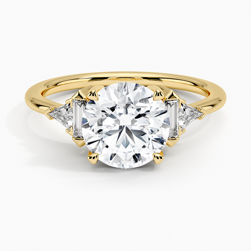 Edie Art Deco Diamond Ring (1/4 ct. tw.) - Round Center Stone