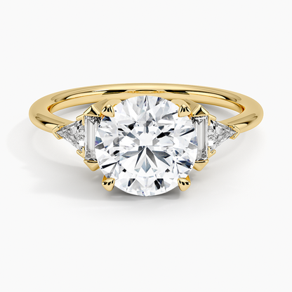 Edie Art Deco Diamond Ring (1/4 ct. tw.) - Round Center Stone