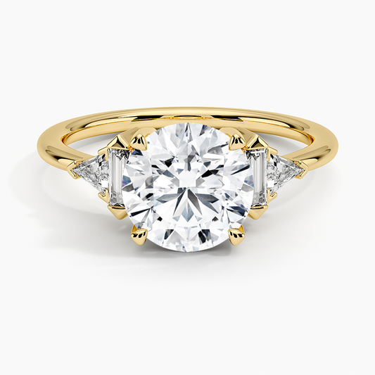 Edie Art Deco Diamond Ring (1/4 ct. tw.) - Round Center Stone