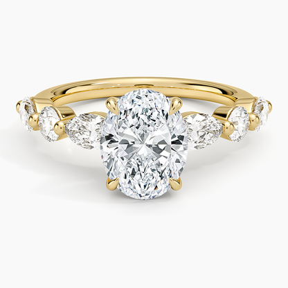 Grand Versailles Diamond Ring - Oval Cut Center Stone