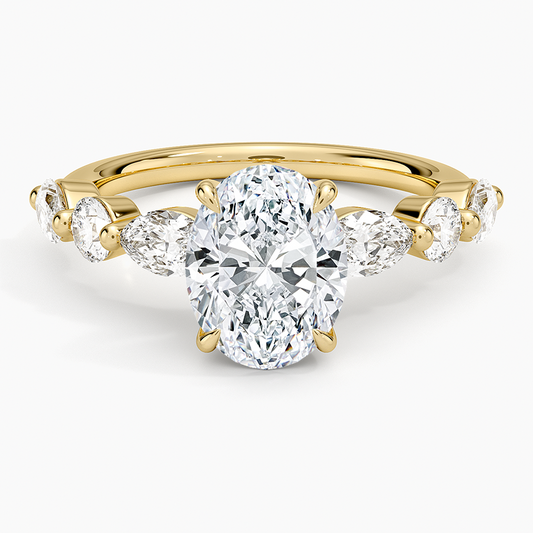 Grand Versailles Diamond Ring - Oval Cut Center Stone