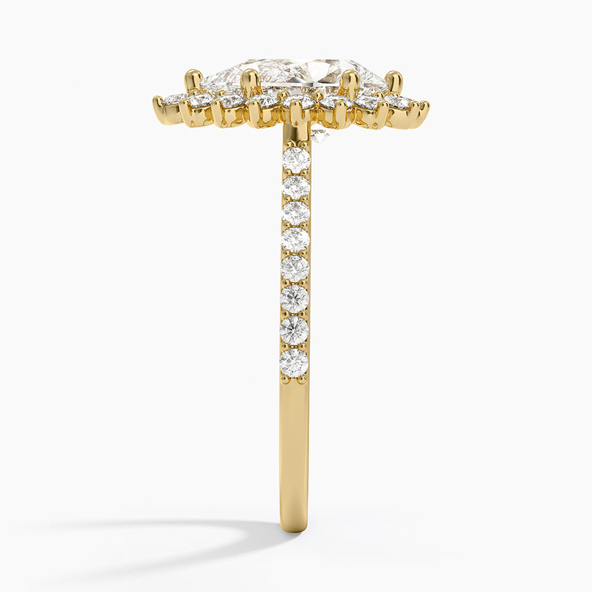 Luxe Sunburst Halo Diamond Ring (1/2 ct. tw.) - Pear Center Stone