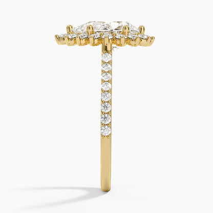 Luxe Sunburst Halo Diamond Ring (1/2 ct. tw.) - Pear Center Stone