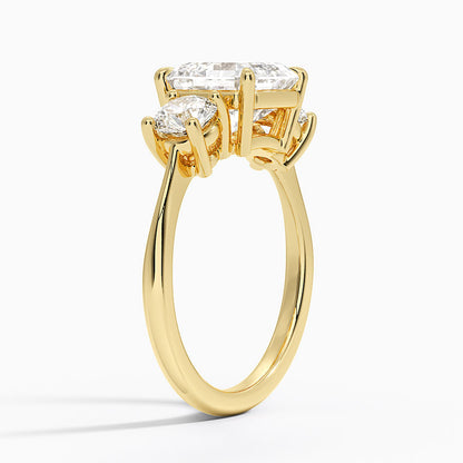 Luxe Selene Three Stone Diamond Ring (2/3 ct. tw.) - Asscher Cut Center Stone