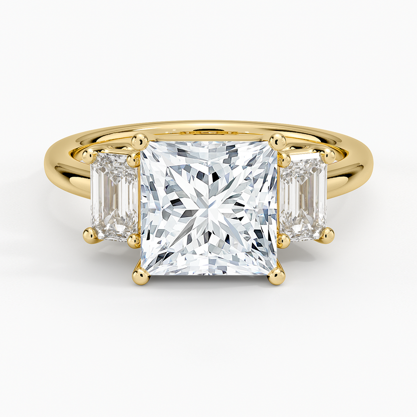 Luxe Rhiannon Three Stone Diamond Ring (3/4 ct. tw.) - Princess Cut Center Stone