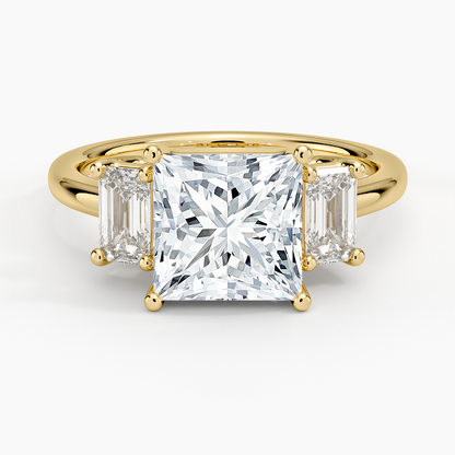 Luxe Rhiannon Three Stone Diamond Ring (3/4 ct. tw.) - Princess Cut Center Stone