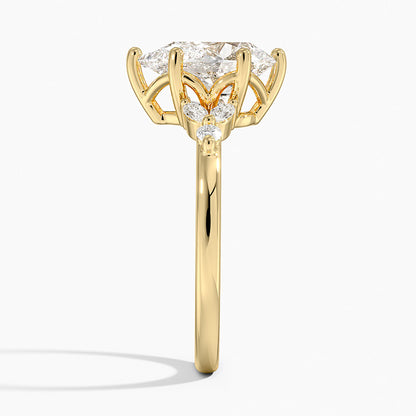 Verbena Diamond Ring - Pear Cut Center Stone