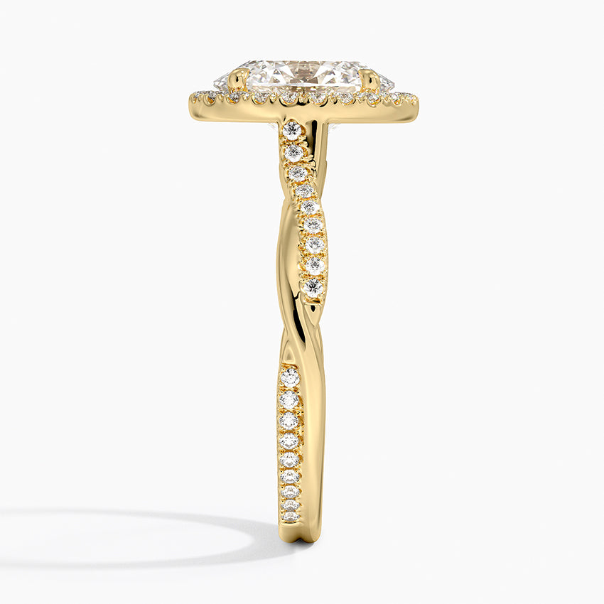 Petite Twisted Vine Halo Diamond Ring (1/4 ct. tw.) - Oval Center Stone