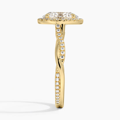 Petite Twisted Vine Halo Diamond Ring (1/4 ct. tw.) - Oval Center Stone