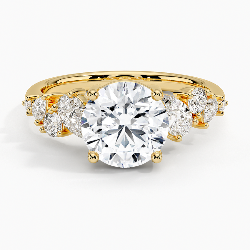 Olivetta Tapered Diamond Ring (1/2 ct. tw.) - Round Cut Center Stone