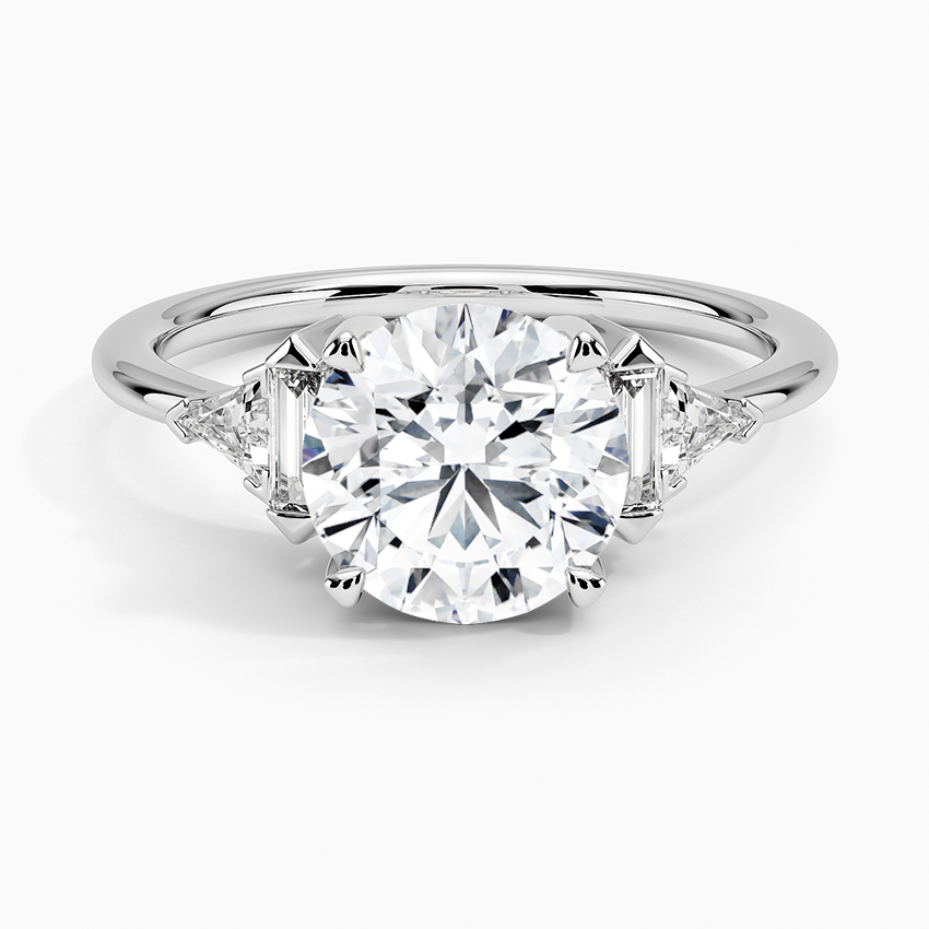 Edie Art Deco Diamond Ring (1/4 ct. tw.) - Round Center Stone