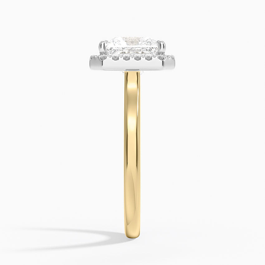 Platinum Mixed Metal Julia Halo Diamond Ring (1/5 ct. tw.) - Princess Cut Center Stone